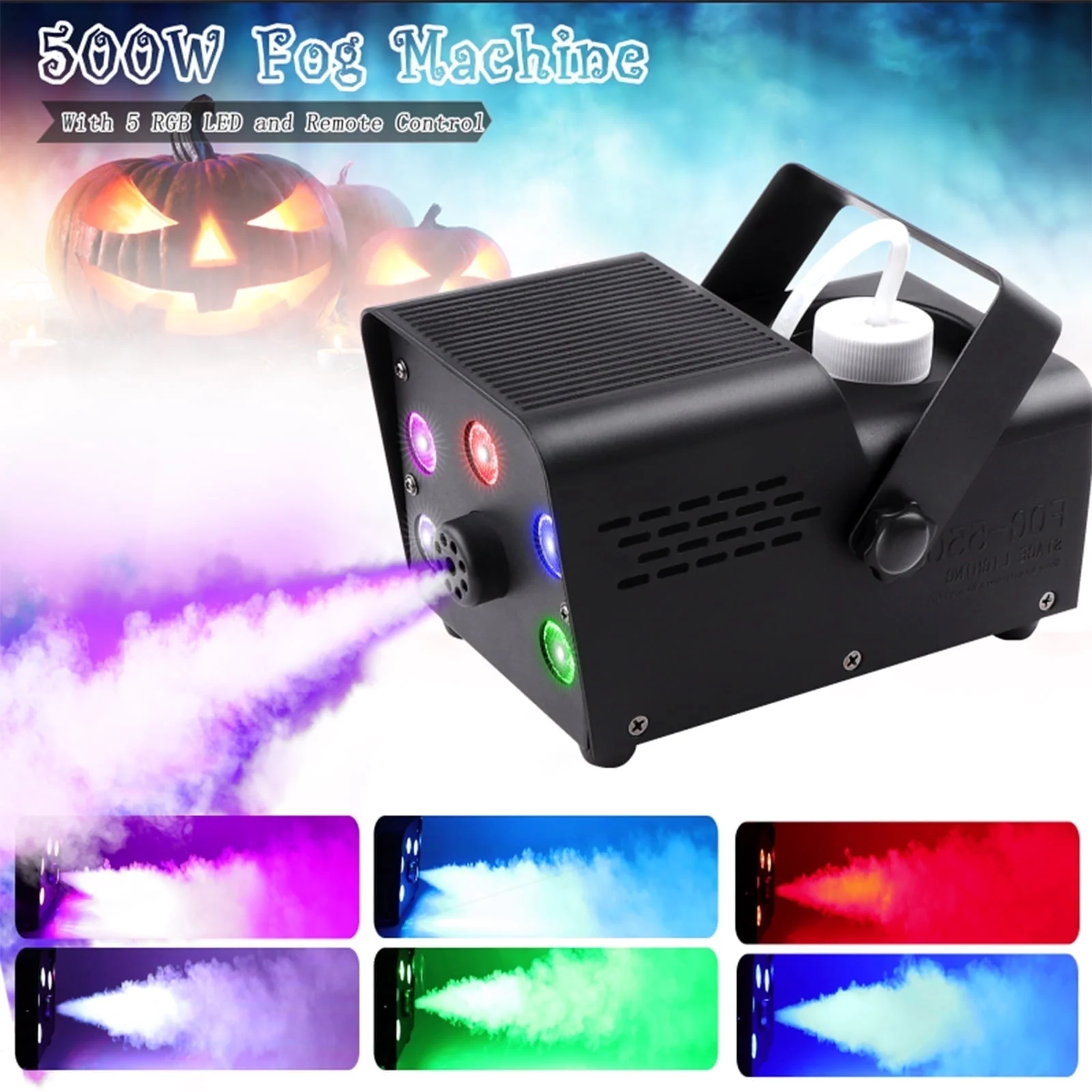 Fog Machine Smoke 550W 5 three-in-one RGB Light Beads Smoke Machine with Remote Control for Party Stage - Image 13