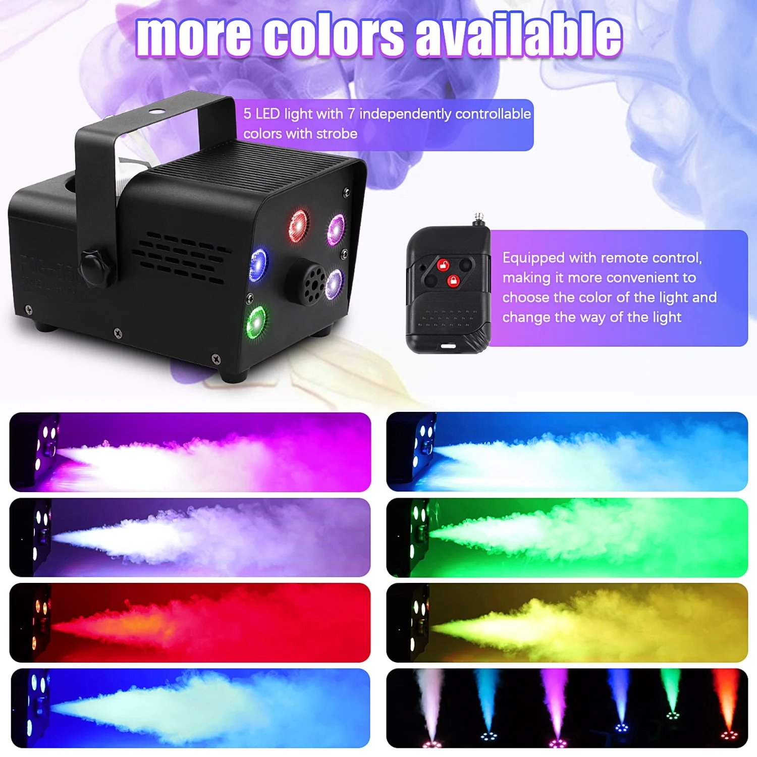 Fog Machine Smoke 550W 5 three-in-one RGB Light Beads Smoke Machine with Remote Control for Party Stage - Image 2